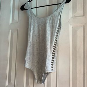 Grey & blue bodysuit